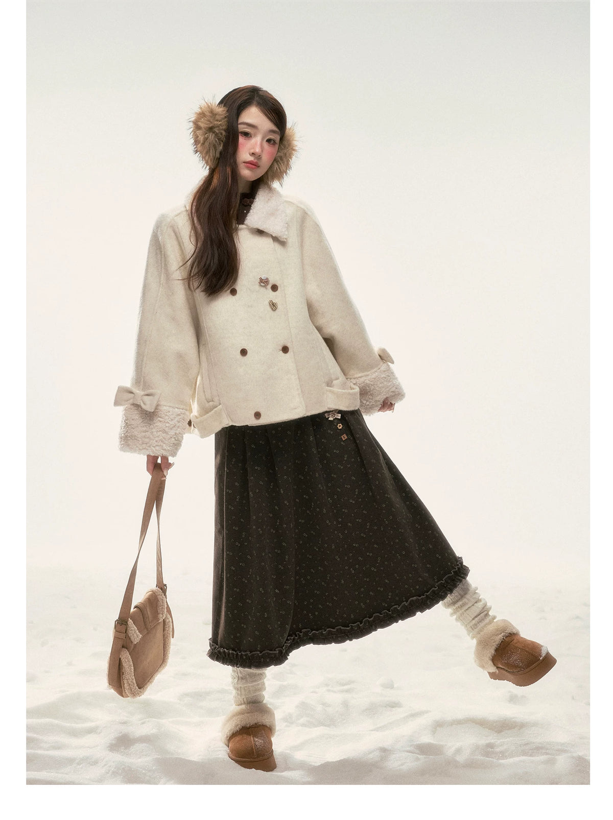 BIBIBENCY - Brown Floral Midi Skirt