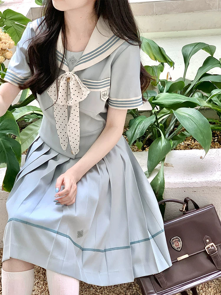 "Mint Whisper" Mint White Sailor Uniform Set