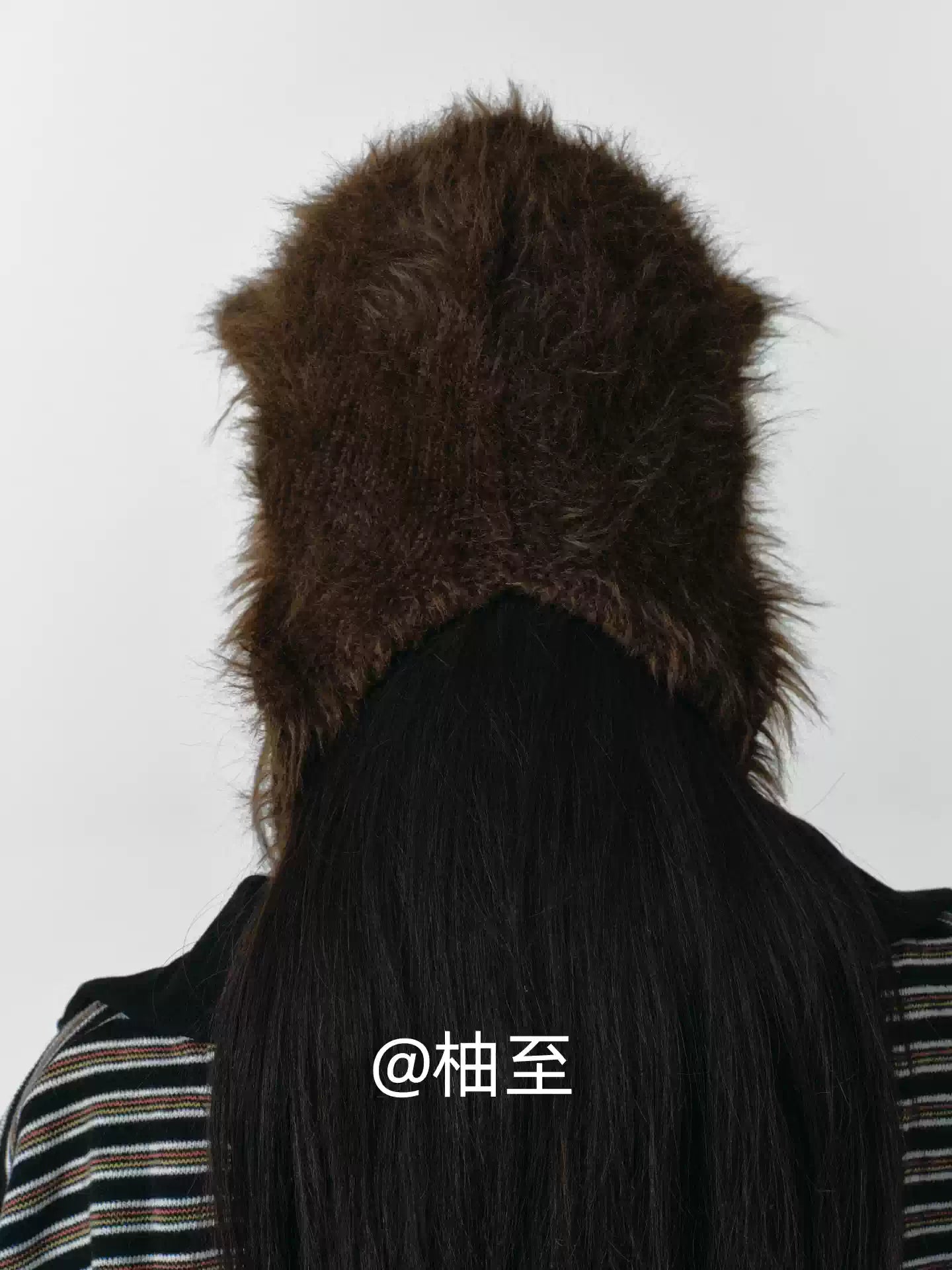 Chocolate Brown Plush Cat Ear Hat – Cozy Ear-Warmer Beanie