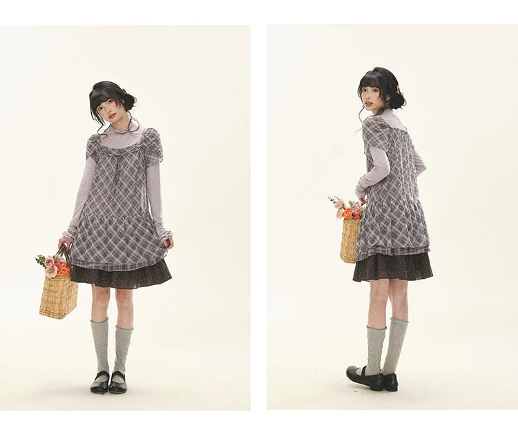 "Misty Ripples" Misty Lavender Lace Mock Neck Knit Top