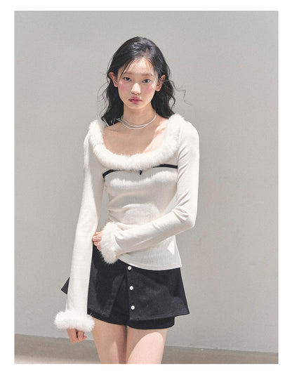 少也眼 “Hidden in Moonlight” Plush-Knit Winter Tee 84513541