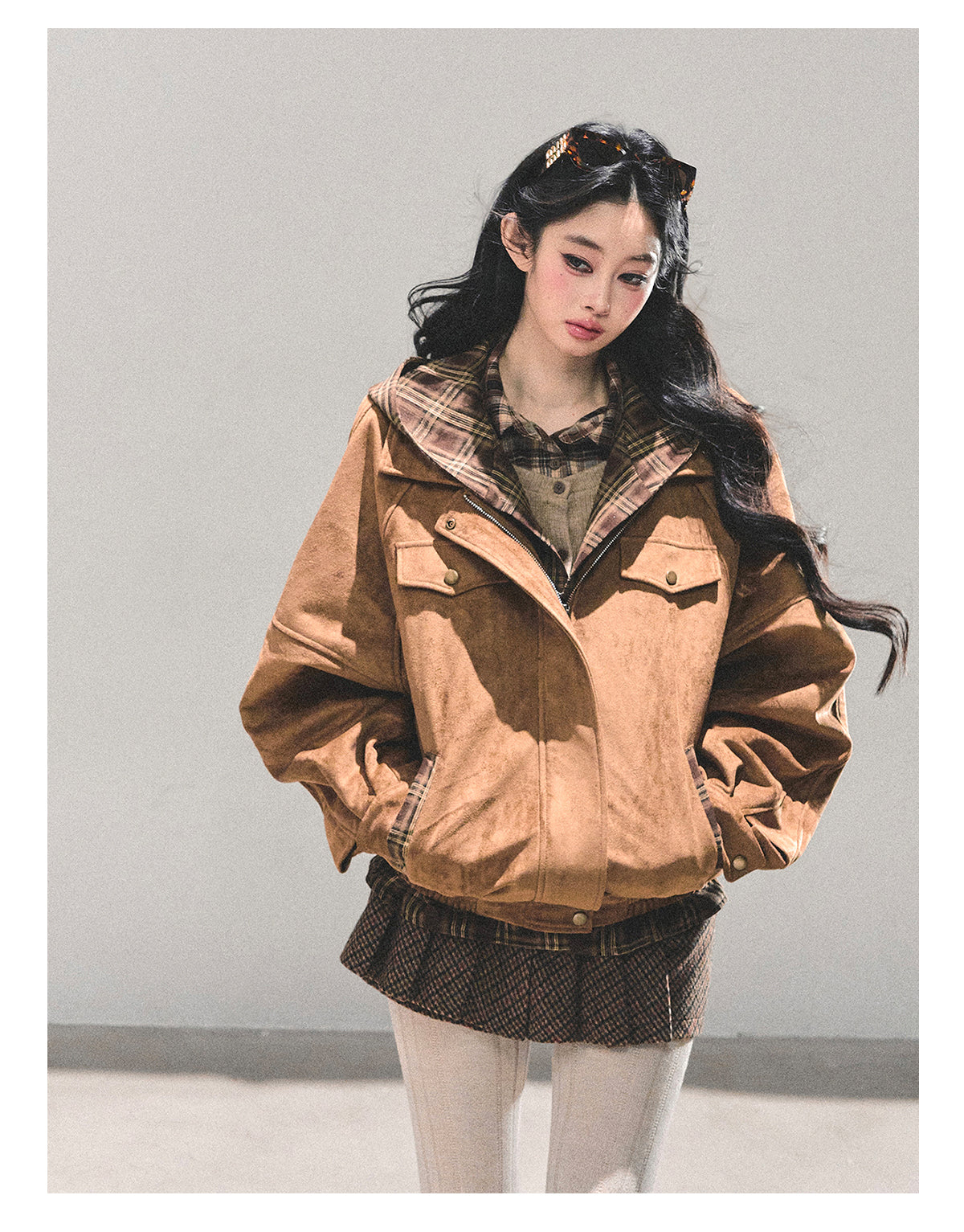 少也眼 “Landing Before Dawn” Hepburn-Inspired Quilted Hoodie Jacket 786984364