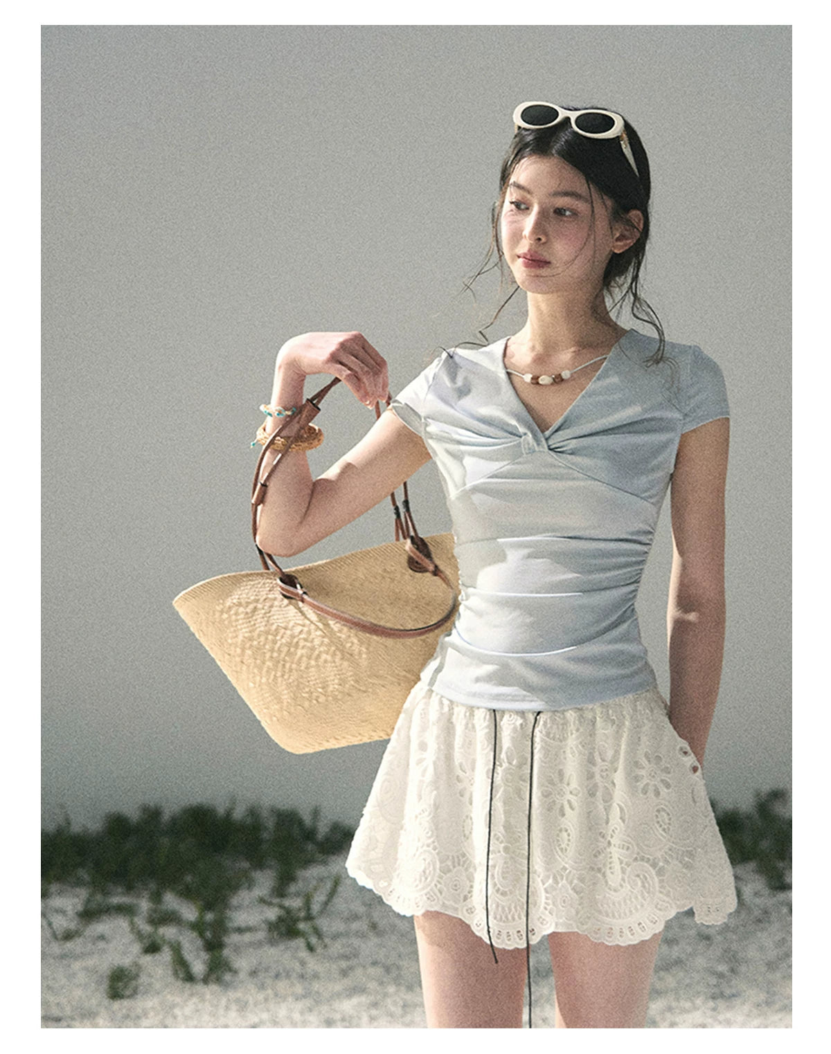 “Lost in Your Embrace” Gardenia White Lace Puff Skort