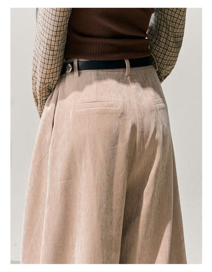 少也眼 “Sunset & Glance” Relaxed Vintage Wide-Leg Trousers with Belt - Light Coffee 1118-2