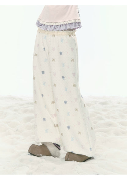 JOVYLLE - Cream Printed Fleece-Lined Sweatshirt, Pants & Skirt Set