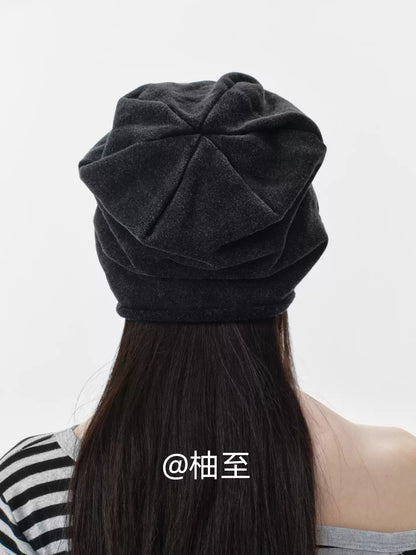 Black Star Print Slouchy Beanie – Oversized Star Head Wrap Hat