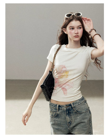 "When Secrets Bloom" Dutch Cream Fitted Baby Tee