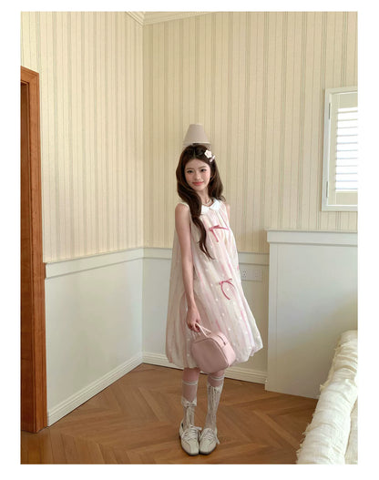 “Peach Soda Dream” Blush Pink Bubble Hem Dress