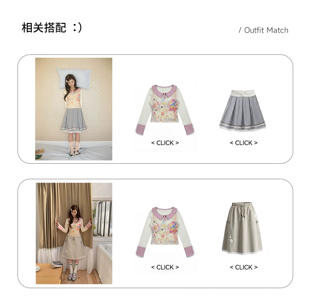 “Spring Palette Reverie” Apricot Cropped Knit Top