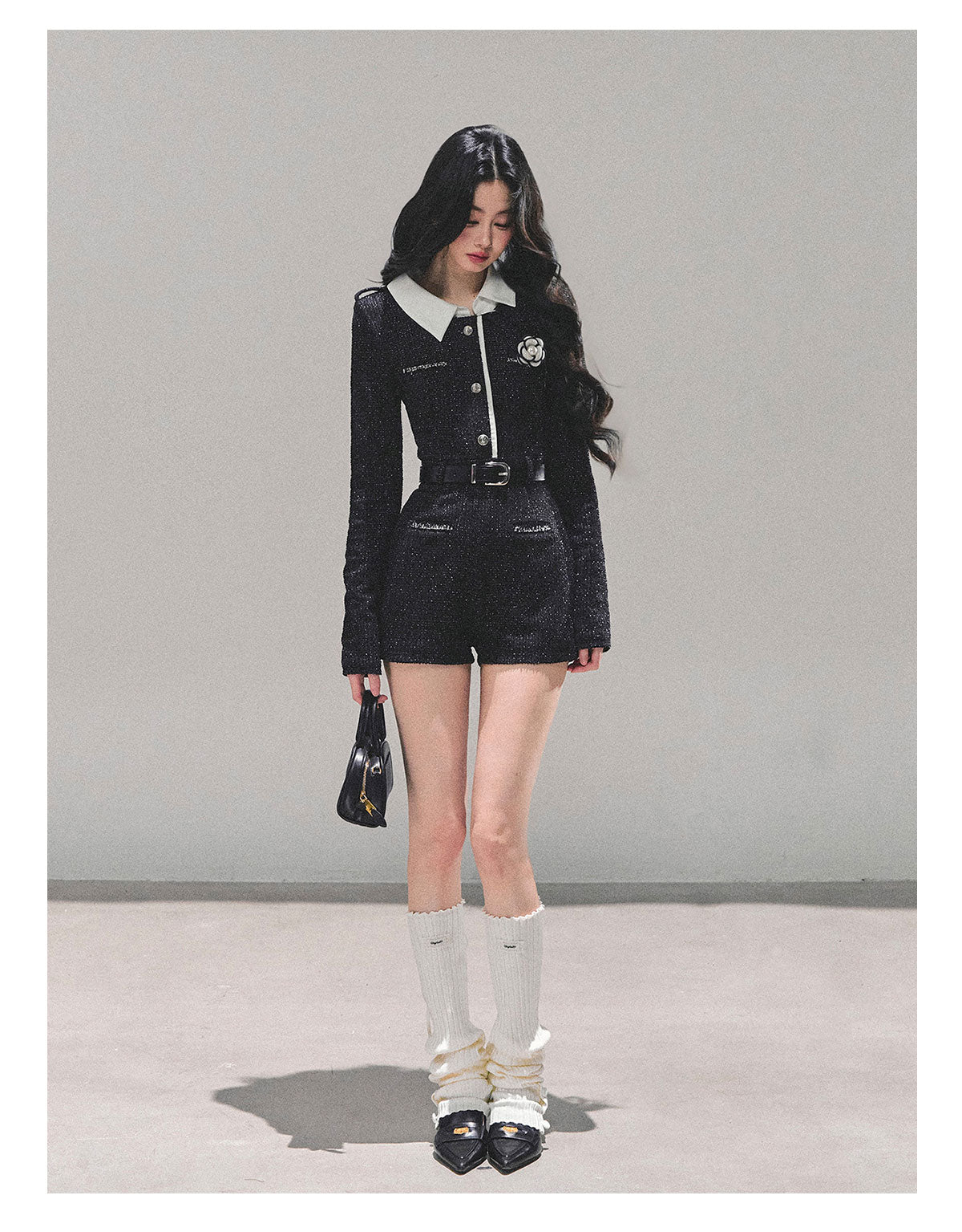 少也眼 “Echoes of Stillness” Tweed-Inspired Winter Jumpsuit 235232