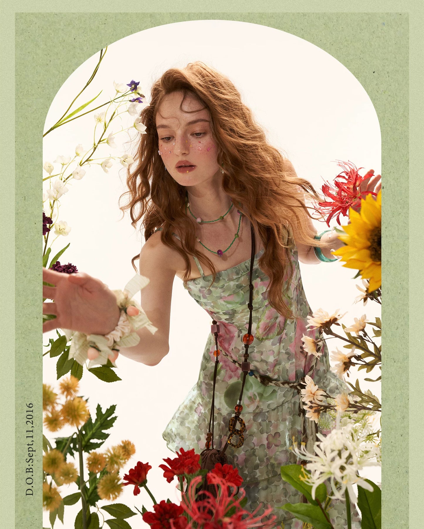 "Verdant Escape" Green Floral Strapless Maxi Dress WE922