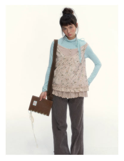 "A Season Called Autumn" Coffee Brown Vintage Washed Wide-Leg Utility Pants