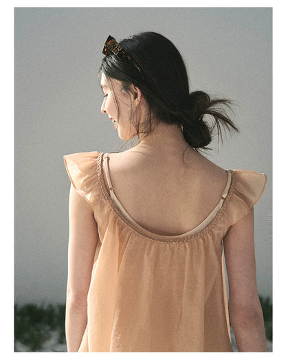 “Your Whisper” Lotus Mauve Babydoll Twinset Top