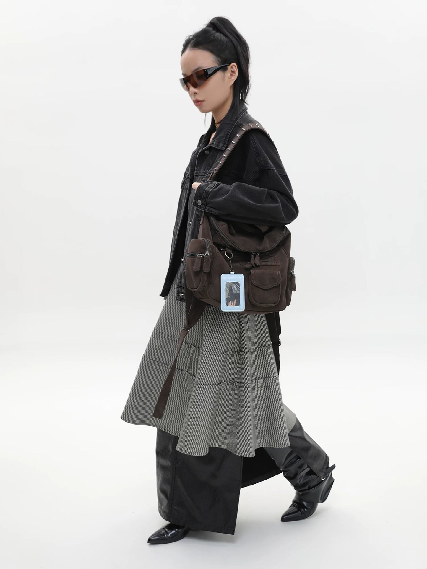 Reese Lincoln Suede Motorcycle Backpack