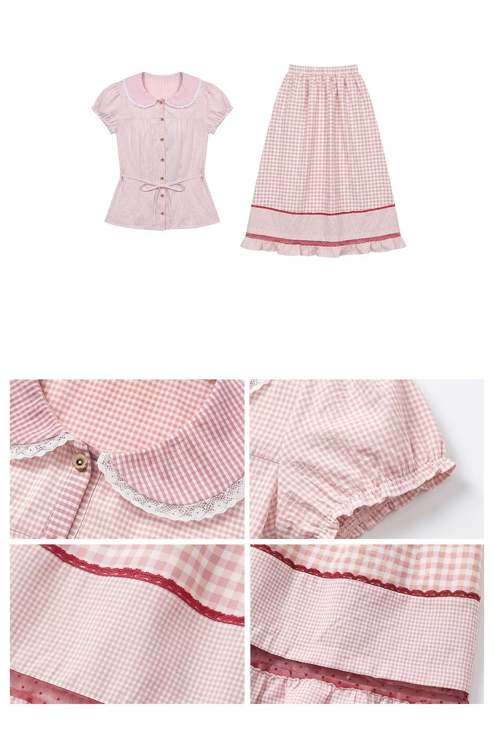 “Pink Plaid Daydream” Pink Plaid Skirt Set
