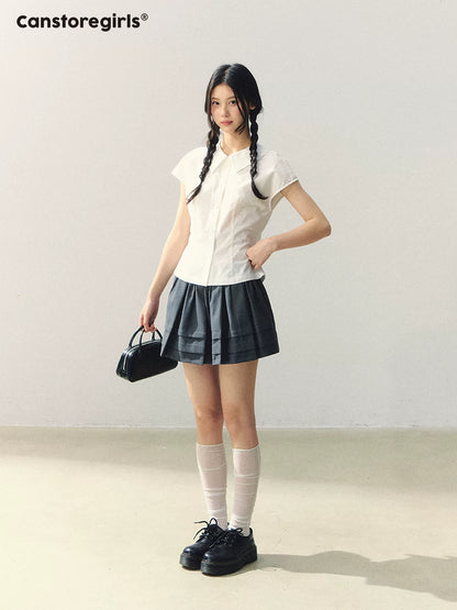 "White Letter from Her" Waist-Fit Classic White Shirt LL2026021