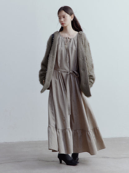 FUSSED Misty Forest Wool Mohair Knit Cardigan – Moss Green FOF-25SS130