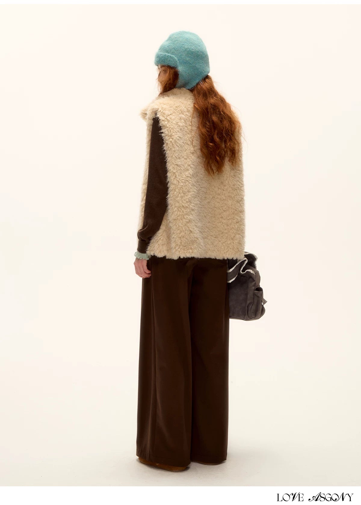ASGONY - Reversible Plaid & Faux Fur Stand-Collar Vest