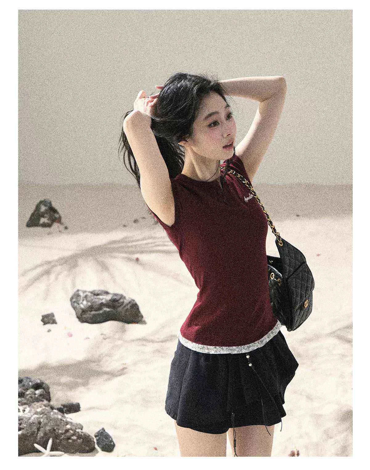 "Layered Petals in Motion" Black Iris Ruffle Skort 5324853