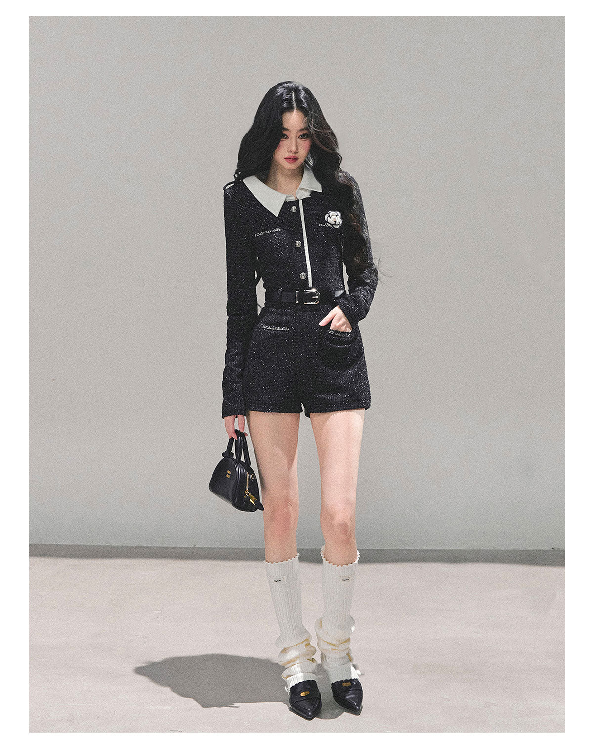 少也眼 “Echoes of Stillness” Tweed-Inspired Winter Jumpsuit 235232