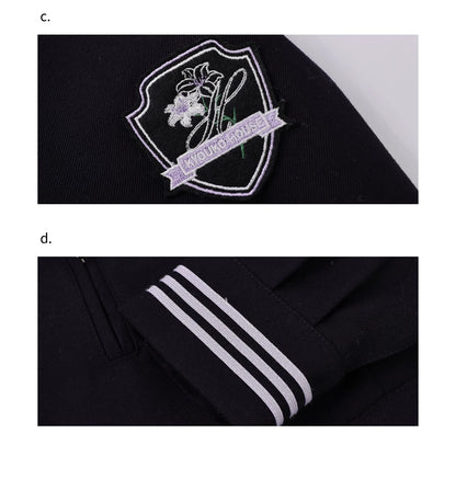 "Snow-Cleared Lily" Gray-Lilac JK Long-Sleeve Sailor Uniform Set