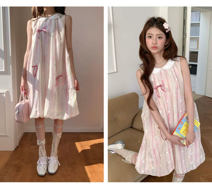 “Peach Soda Dream” Blush Pink Bubble Hem Dress