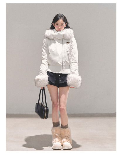 少也眼 “Weightless Monologue” Detachable-Fur Hooded Down Jacket 11.18-5