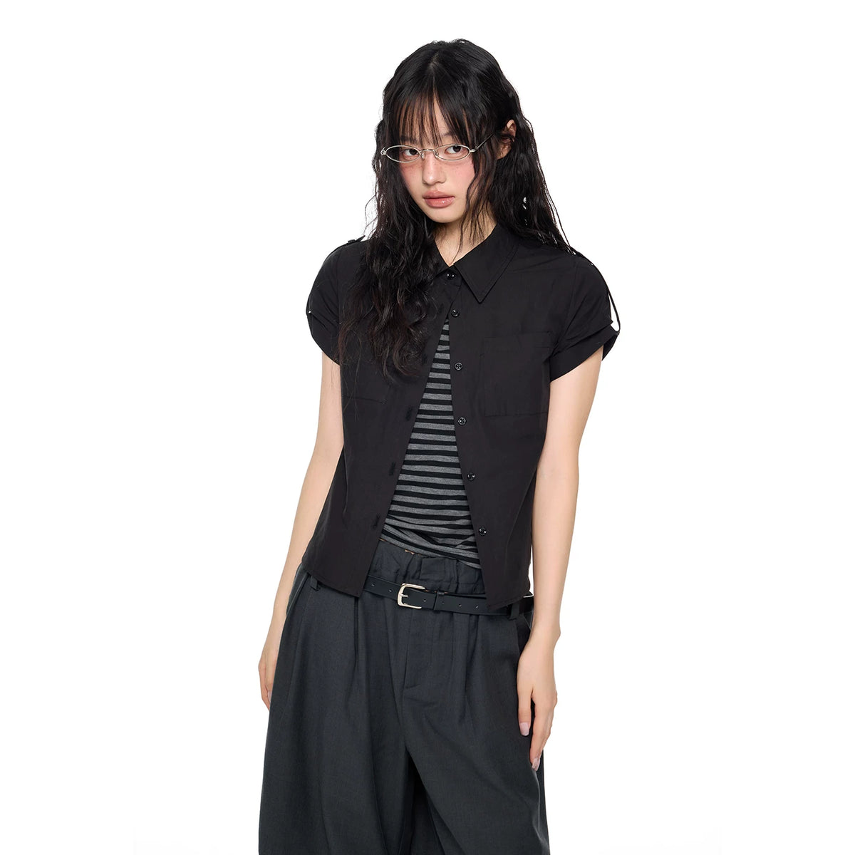 EZEK | Gingham Check Short Sleeve Shirt with Adjustable Sleeves
