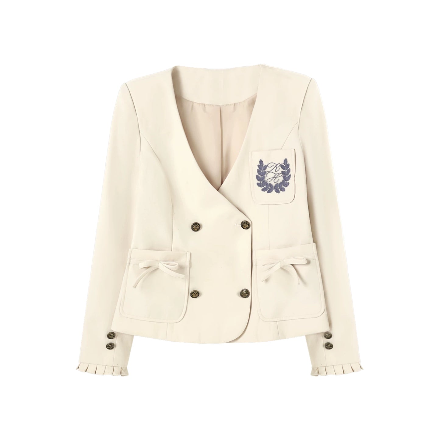"Showa Era" Layered Uniform Collection (Collarless Blazer / Sailor Blouse / Uniform Skirt / Polka Dot Scarf)