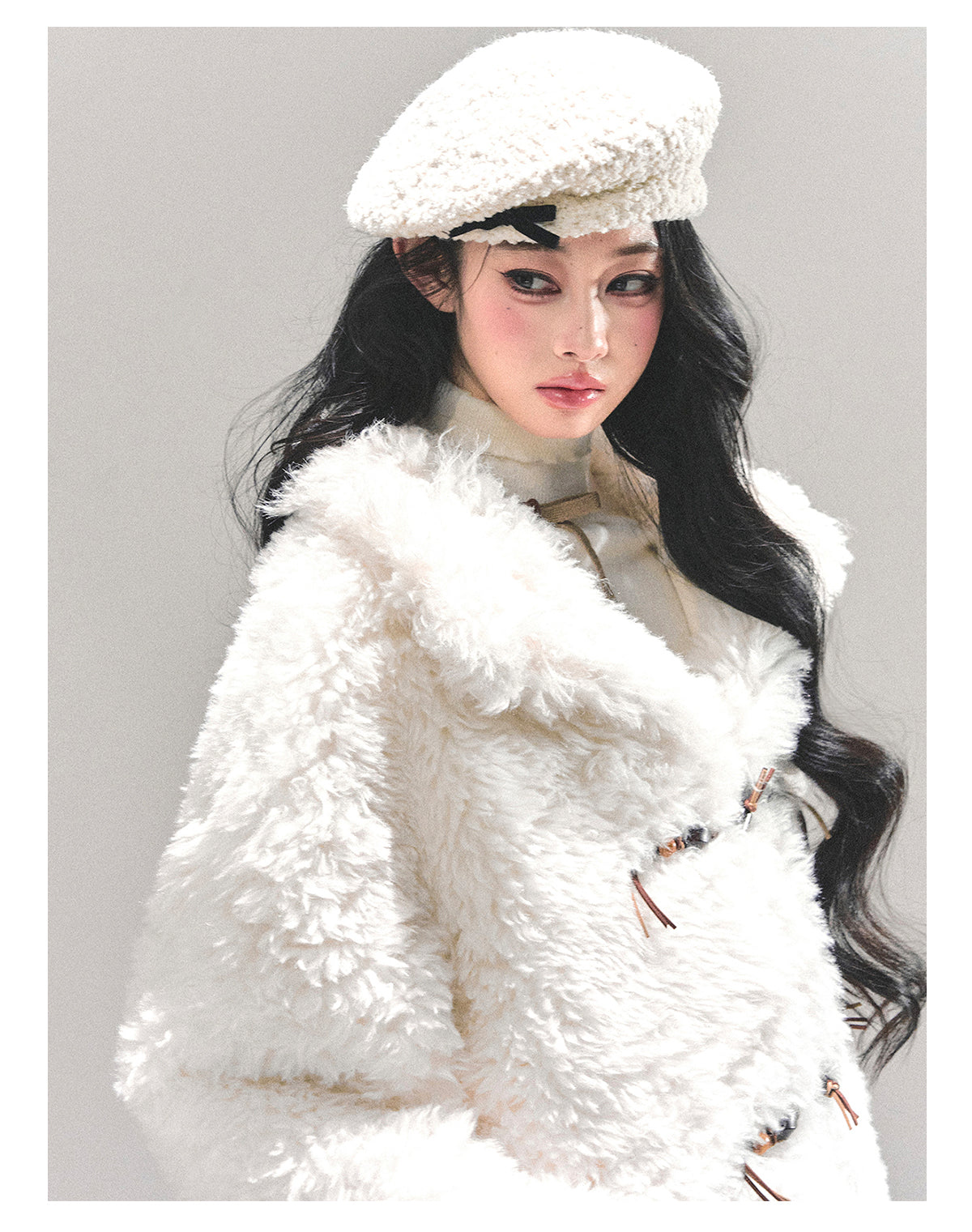 少也眼 “Soft Snow” Shearling Wool-Blend Jacket 3484356132