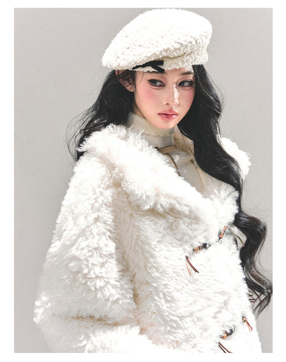 少也眼 “Soft Snow” Shearling Wool-Blend Jacket 3484356132