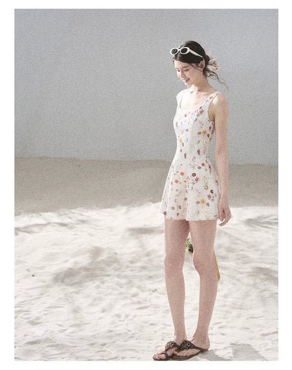 "Chamomile Summer" Dutch Cheese Floral Lace Pinafore Mini Dress 46345