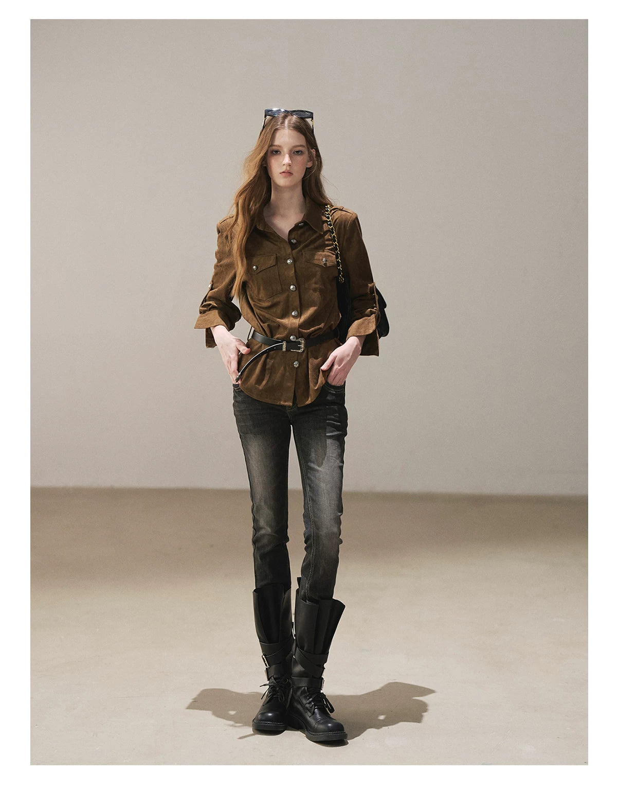 AOMALM - “Her Shoreline” American Vintage Slim Flare Jeans (Rock Black / Vintage Blue)