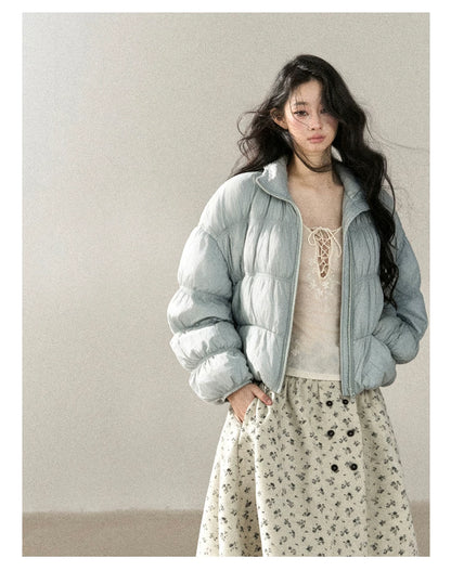 AOMALM - “She Gazes at Snow” 90% White Duck Down Puffer Jacket – Dusty Lilac