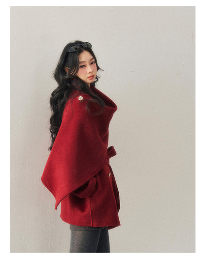 少也眼 "Winter Balsée" Hepburn-Inspired Lambswool Wool Coat