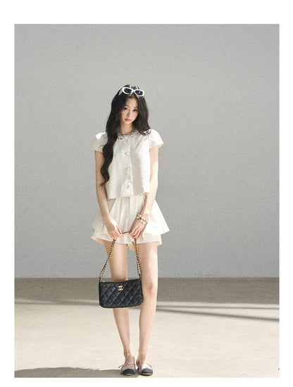 "Summer in the Sunlight" Dutch Cream Tweed Two-Piece Set
