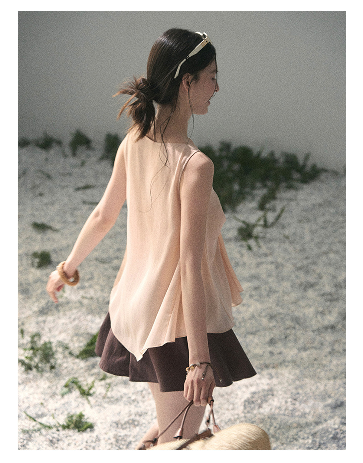 “Silent Rose” Blush Pink Floral Lace Sleeveless Top