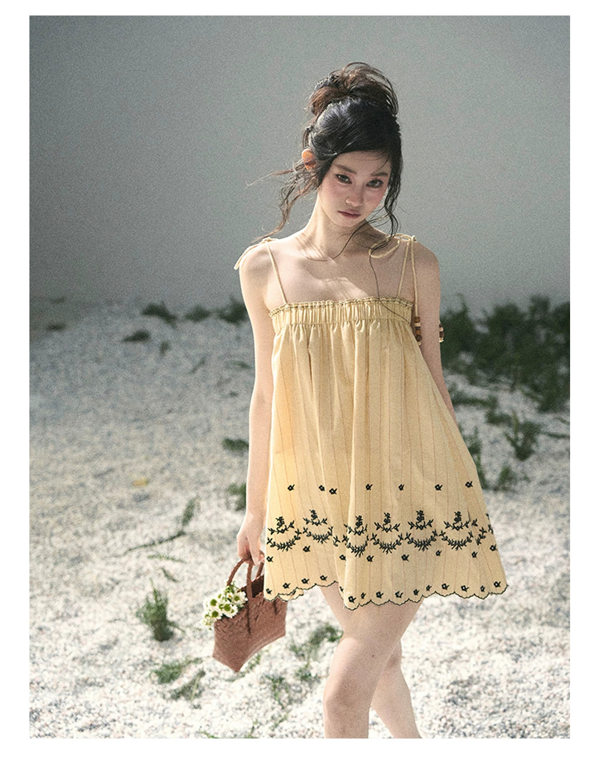 “Ripples Along the Hem” Butter Yellow Reversible Babydoll Dress