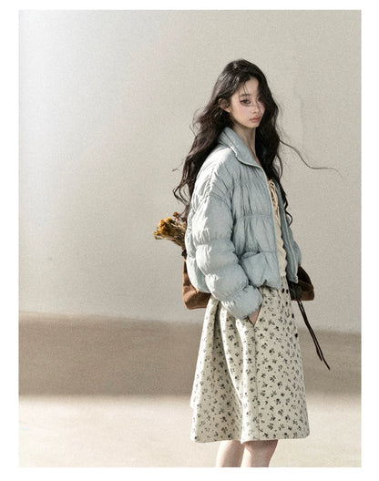 AOMALM - “She Gazes at Snow” 90% White Duck Down Puffer Jacket – Dusty Lilac
