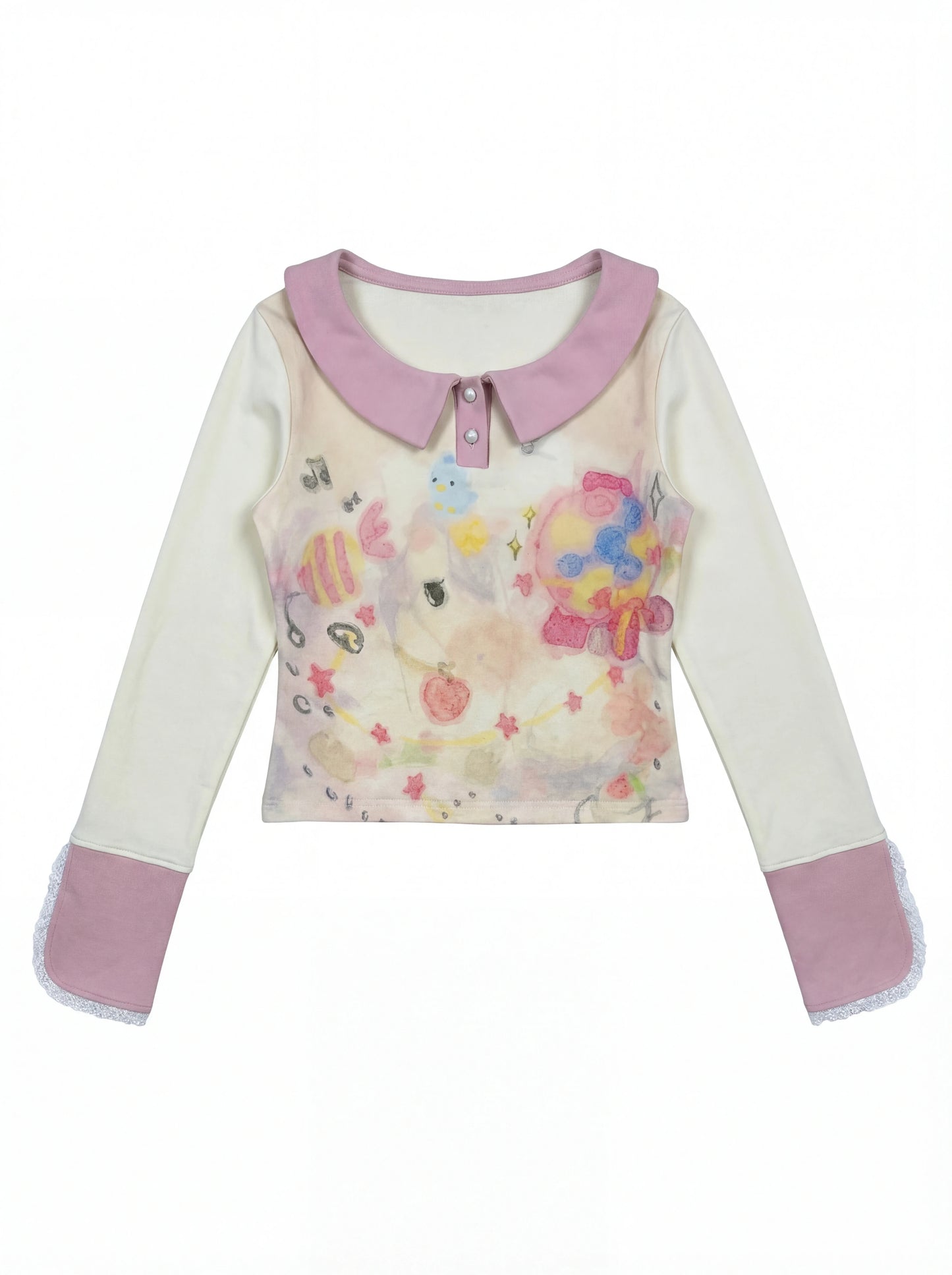“Spring Palette Reverie” Apricot Cropped Knit Top