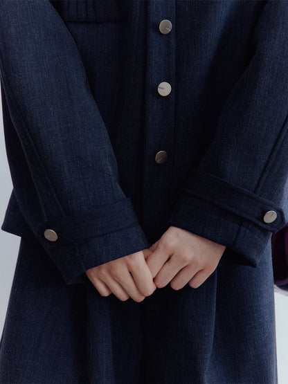 FUSSED Rebel Heiress Deconstructed Wool Jacket – Midnight Blue FOF-25AW192a