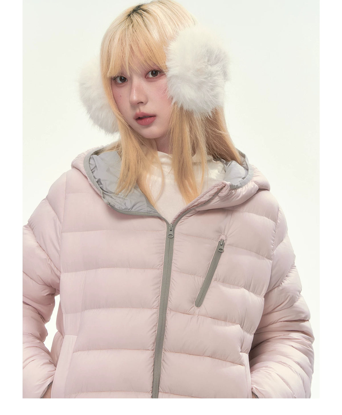 CAN - "Twilight Snow" Hooded 90% White Duck Down Puffer Jacket (Hibiscus Purple / Baby Pink / Water Blue)