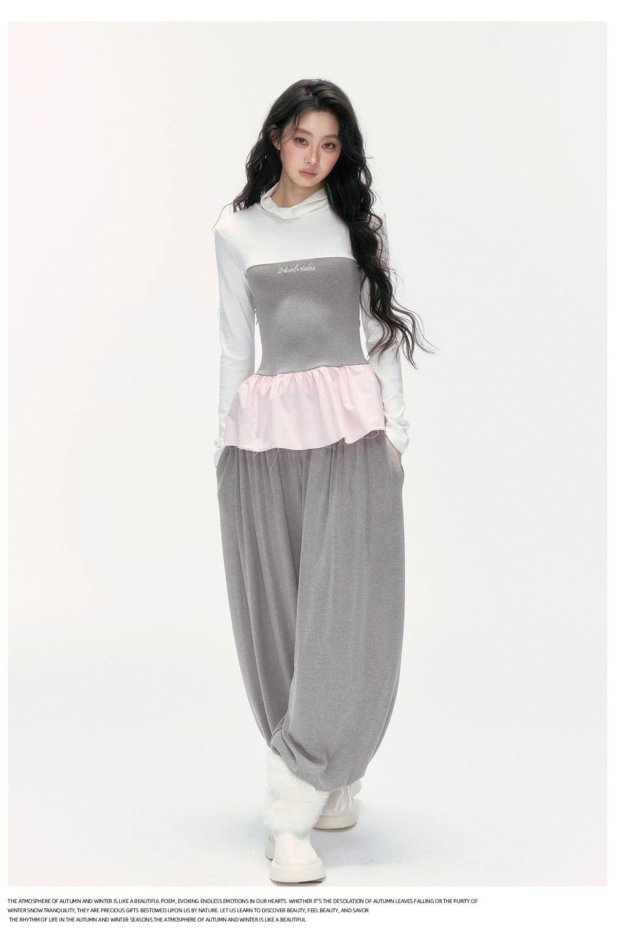 24olvides - Korean-Inspired Faux 3-Piece Top and Pants Set