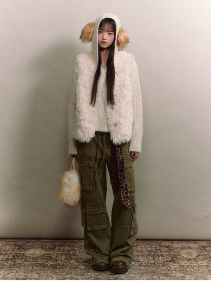 Soote Season - Korean Cloud Mist White Curly Faux-Fur Vest