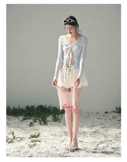 “Dreams Between Seams” Baby Blue Layered Lace Top