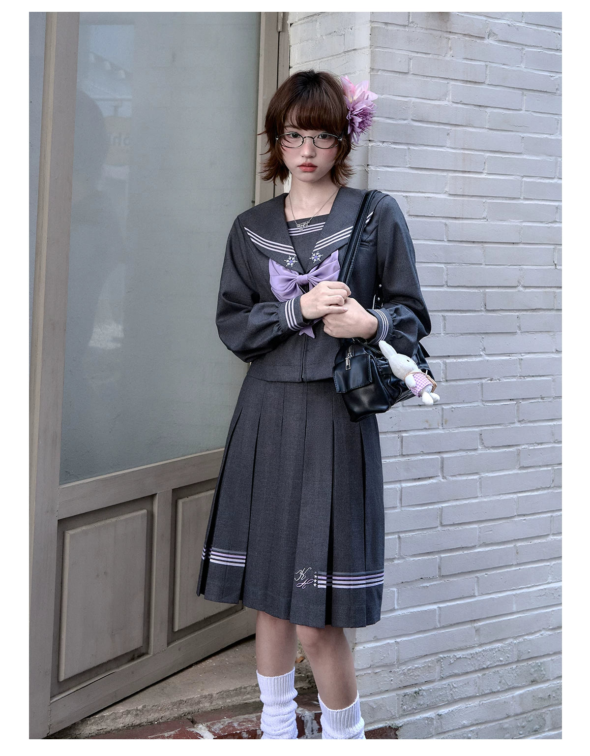 "Whispering Snow Lily" Sailor Uniform Collection (Top/ Skirt/ Ribbon Tie)