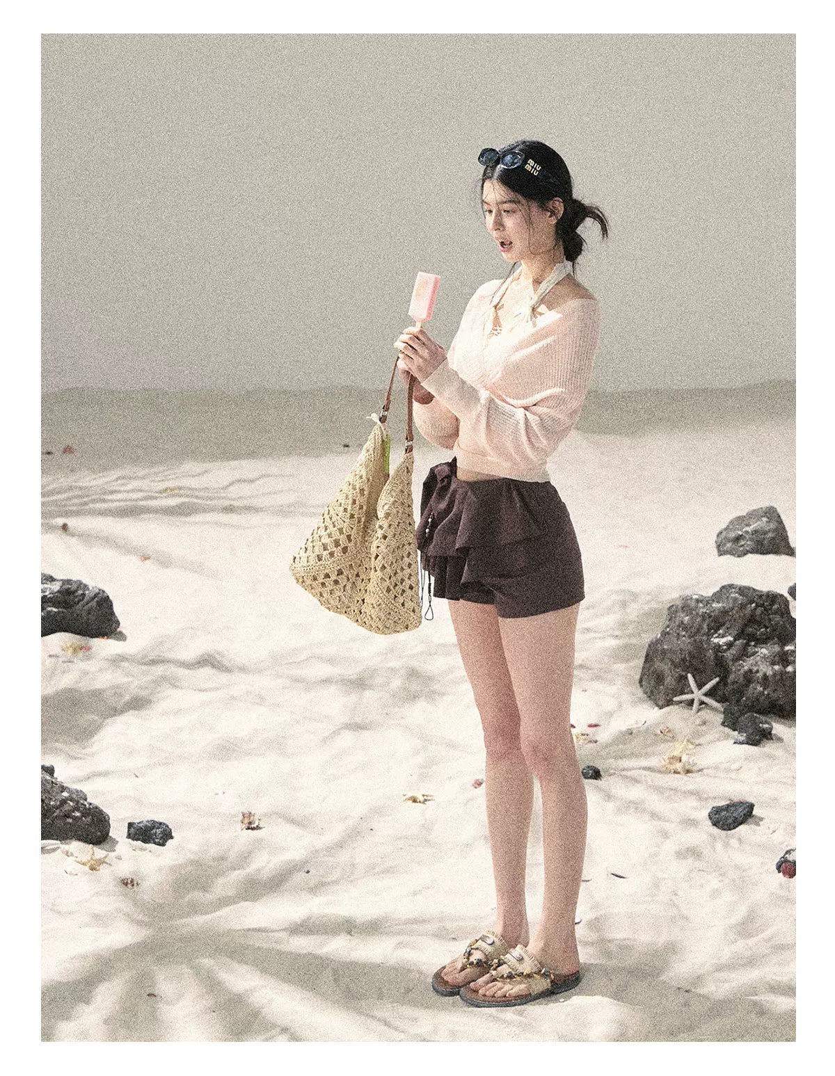 "Cool Touch Reverie" Cinnamon Pink Sun Protection Top Set 563543