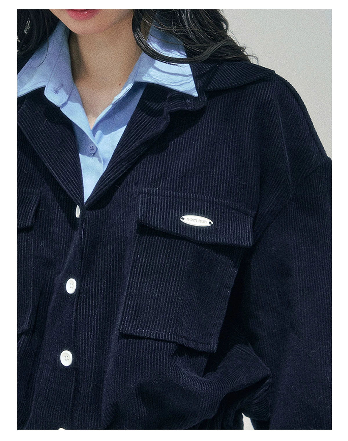 “Brewer Academy” Corduroy Bubble Hem Mini Dress