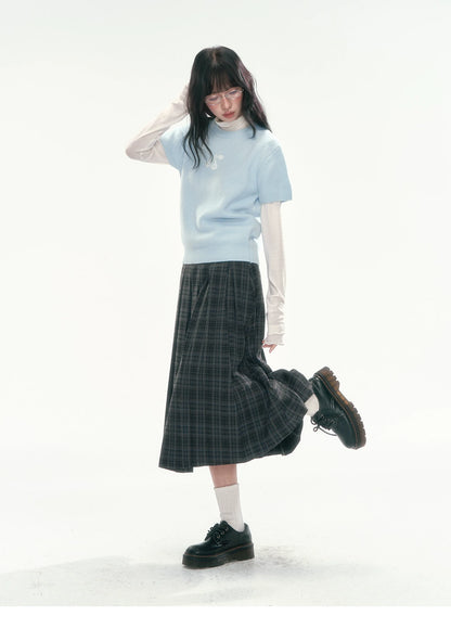 [CAN] Cropped Knit Top with Cherry Jacquard Detail
