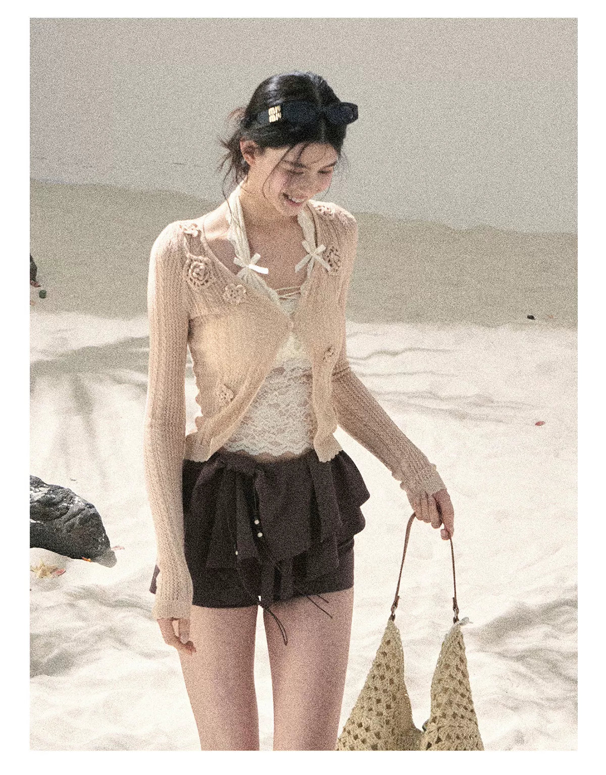 "Layered Petals in Motion" Chestnut Brown Ruffle Skort 5324853